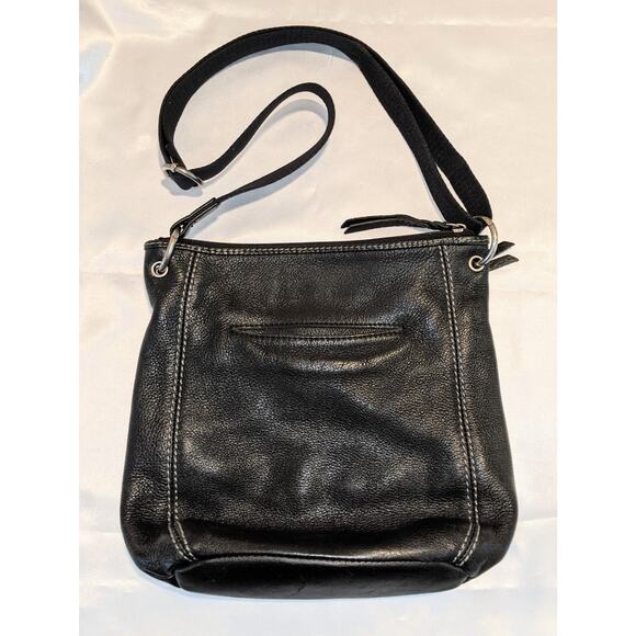 The Sak Black Pebbled Leather Adjustable Crossbody Bag Multi Pocket Purse Lined - Picture 4 of 8